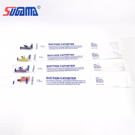 Codici colore medici monouso con valvola di controllo digitale Catetere di aspirazione in PVC per adulti